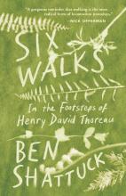 book cover for six walks, green cover with drawings of leaves