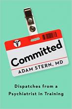 Book cover for commited. Teal background with name badge that says Committed,