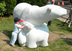 boy and polar bear sculpture