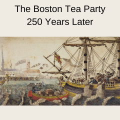 Boston tea party- drawing of an old ship