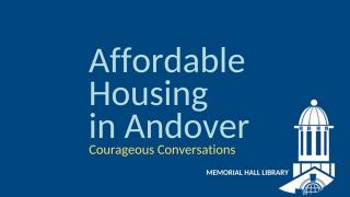 Affordable Housing in Andover Panel Discussion