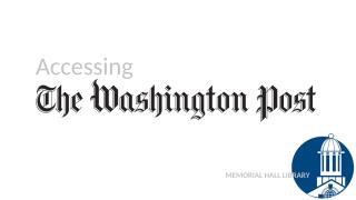Accessing The Washington Post with your library card
